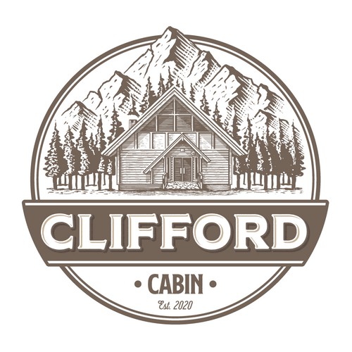 Vintage logo for a cabin in the hills