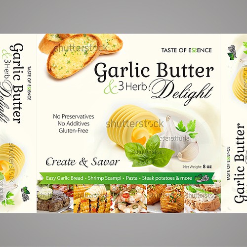 Help us design a new package for Garlic Essence (Butter & Herbs)