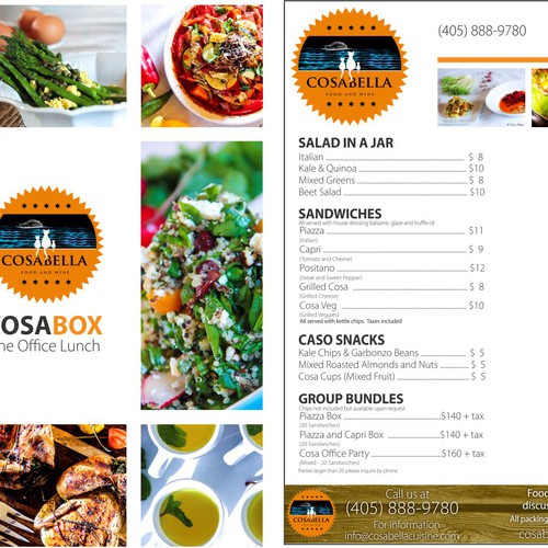 I NEED A MENU PRINTED ON A FLYER AND THEN IM LOOKING FOR FULL MENU TWITTER AND FACEBOOK DESIGN