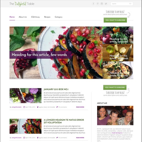 Design for a food blog