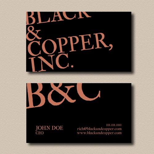 Bold, energy. Business card for B&C