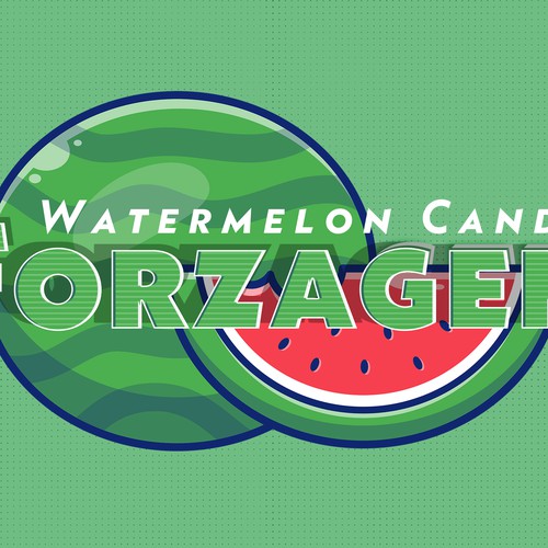 Watermelon Candy Label Illustration