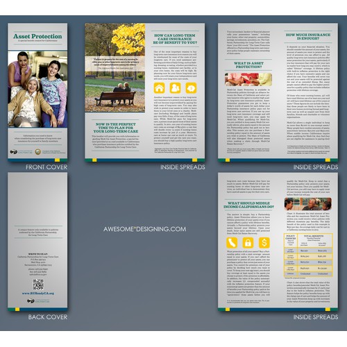 Create the next brochure design for The California Partnership for Long-Term Care