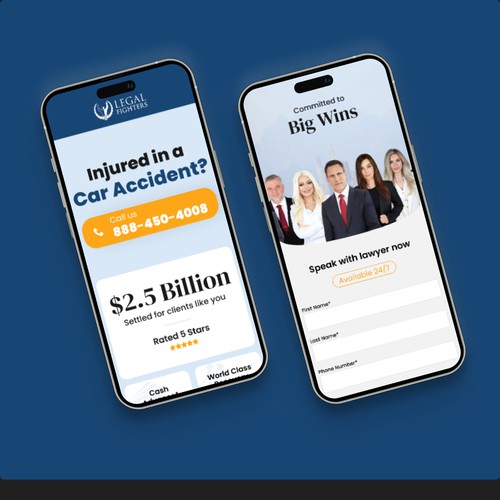 Legal Fighters Landing Page (Mobile)
