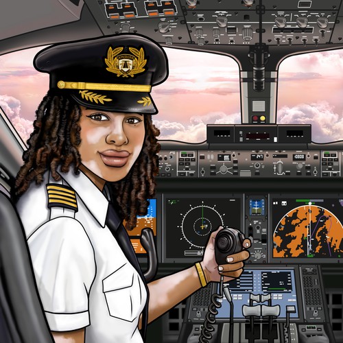 Female Pilot Illustration 