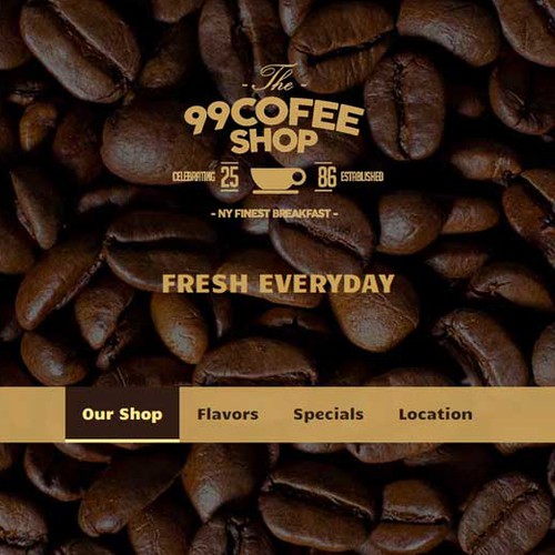 Web Layout for coffee shop