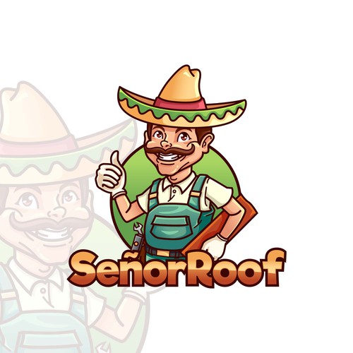 Worker with Sombrero Hat Mascot Logo