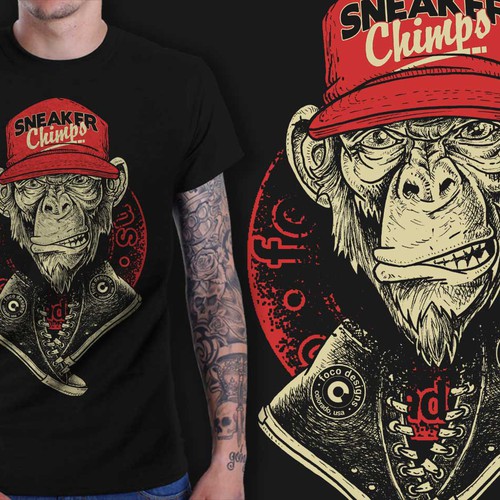 sneaker chimp t shirt