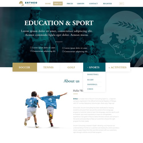 Ertheo homepage redesign