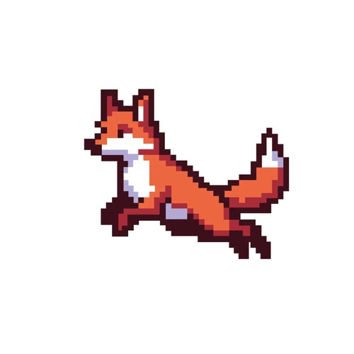 Pixel Fox Logo Design, Retro 8-Bit Illustration