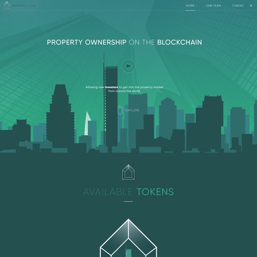 Homepage for Blockchain company