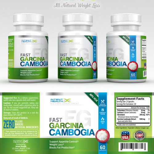 Create an awesome, creative Garcinia Cambogia bottle label. Winner designs 20 more labels for us.