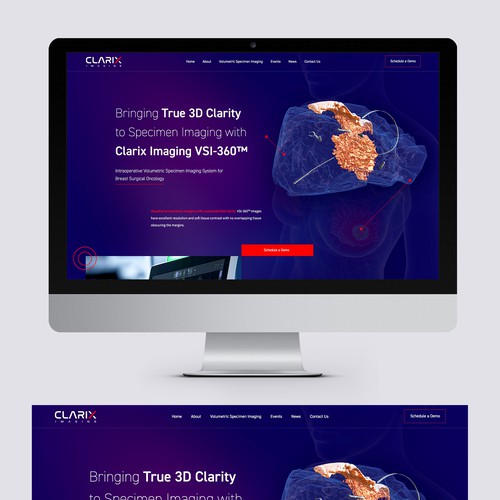 Clarix Imaging Homepage Design Exploration