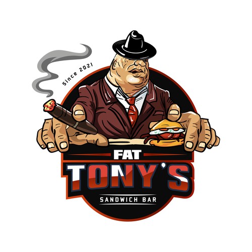 Fat tony's logo food restaurant logo design