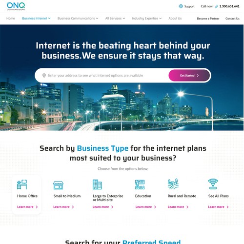 Telecommunications services website targeting Australian businesses