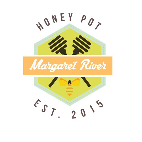 Create a simple classic/retro warm design for a organic and pure honey comb product