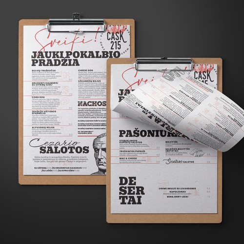 American Style Gastropub Menu