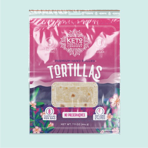 Modern, High Quality Packaging Design for Keto Tortilla Company