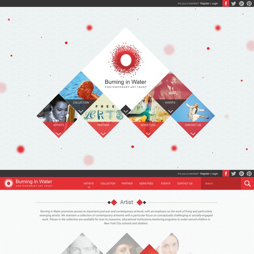 Website Design for Burning in Water - Contemporary Art Trust