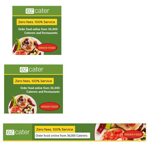 Create fresh banner ads for web marketplace ezCater.com