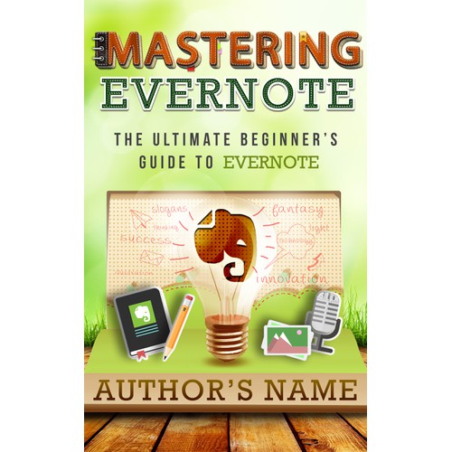 Design an ebook cover for a book about Evernote
