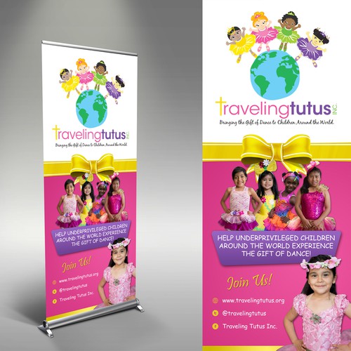 Traveling Tutus stand banner