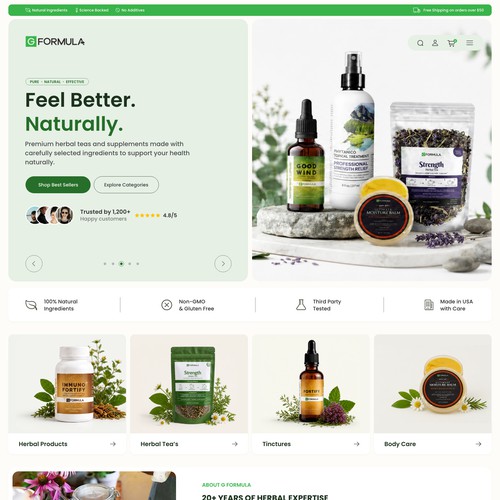 Website Design for a Herbal Wellness Brand
