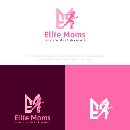 elite moms logo for moms that kick asphalt