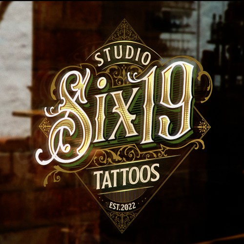 Tattoo shop victorian typography
