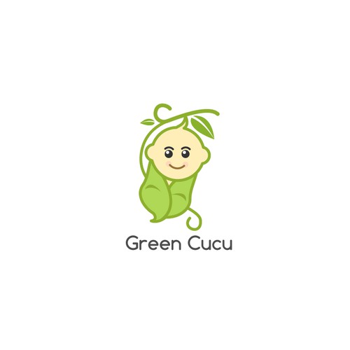 Cute organic baby products logo