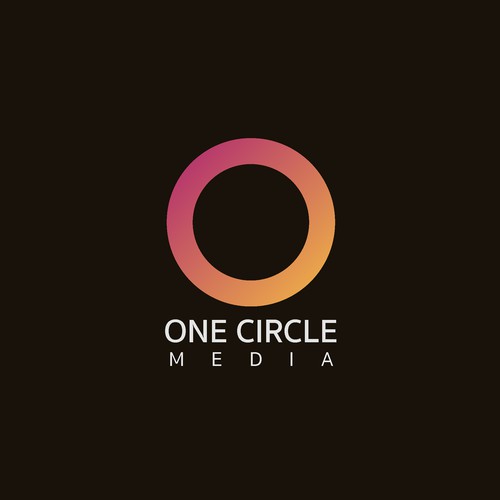 One circle media logo design.