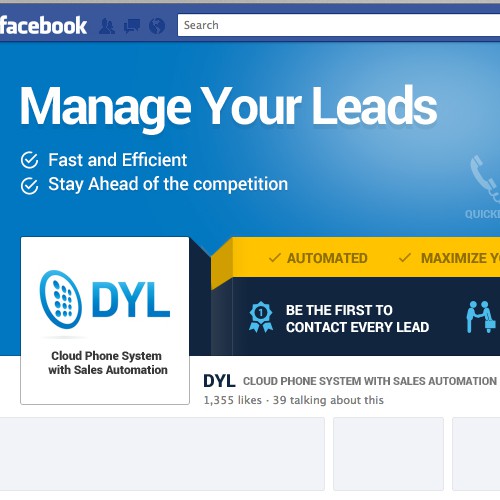 High-tech Facebook Cover Page for DYL.com