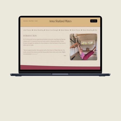 Anna Sharland. Pilates Instructor.
