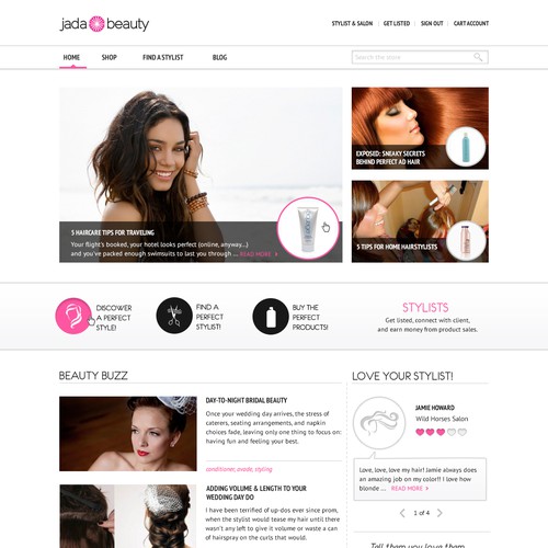 website design for Jada Beauty