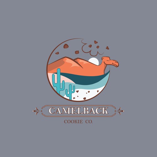 Logo Design for Cookies Company in Arizona. Camelback Cookie Co.
