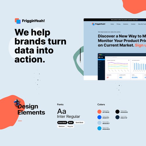 eCommerce Price Monitoring Website Redesign - FrigginYeah!