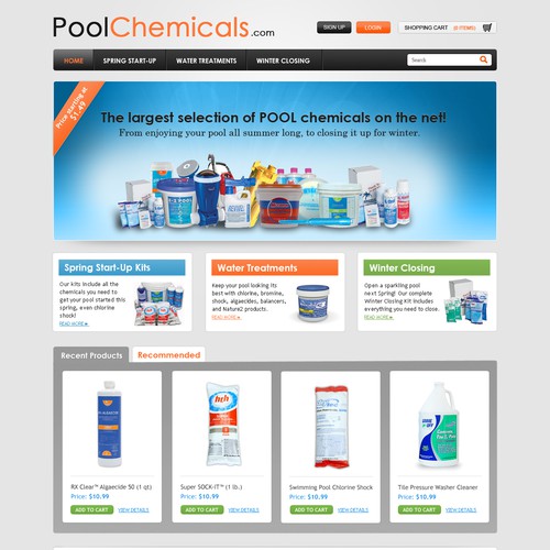 New website design wanted for PoolChemicals.com