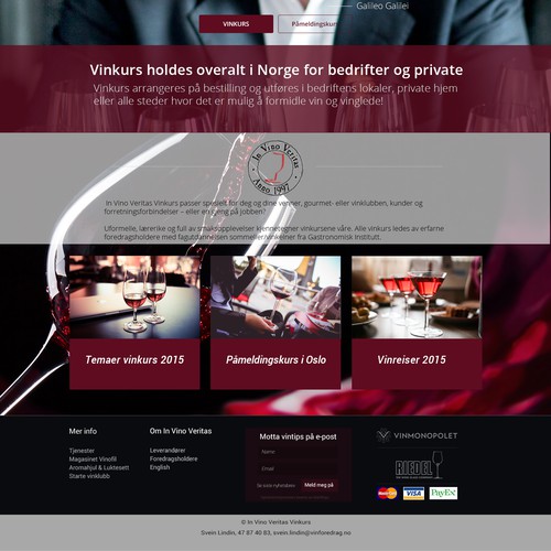 Leading wine critic in Norway needs new, modern web design