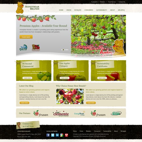 Create the next website design for Honeybear Brands; www.honeybearbrands.com