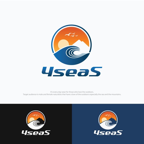 Family Company Logo for those who love the Sea, Mountain, and Sunset