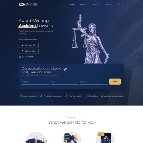landing page for law firm