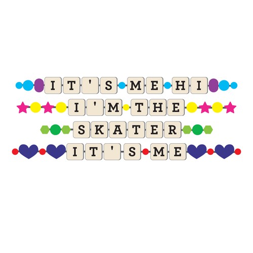 Swiftie Bracelets for a Skater Sticker Design