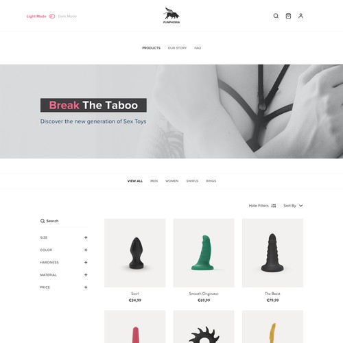 Funphoria Sex Toys Ecommerce Concept