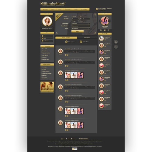 Design for Millionaire Dating website.