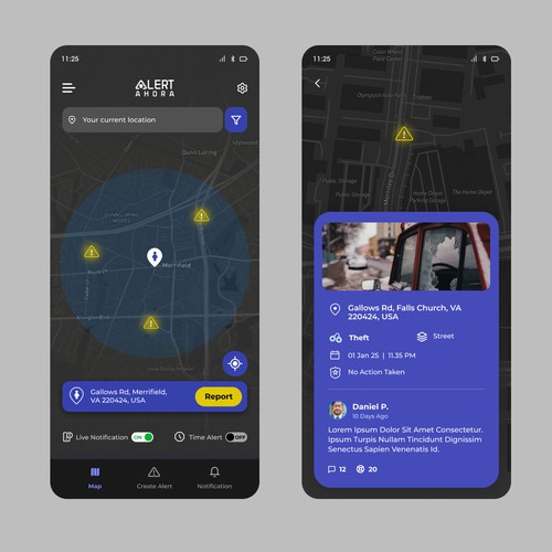App Ui proposal for AlertAhora