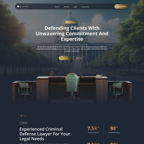 Homepage for Law Firm