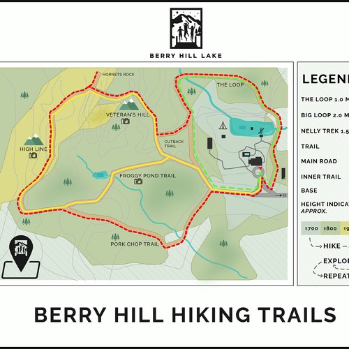 hiking map illustration 