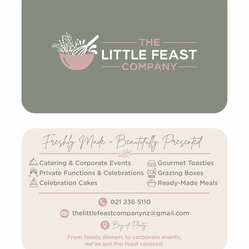 Business card design for THE LITTLE FEAST COMPANY