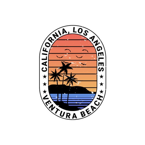 Ventura beach T-shirt graphics logo