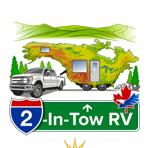 Camper-Truck Logo of 2 Countries